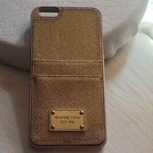 Michael Kors Metallic Gold Card Slot Phone Case